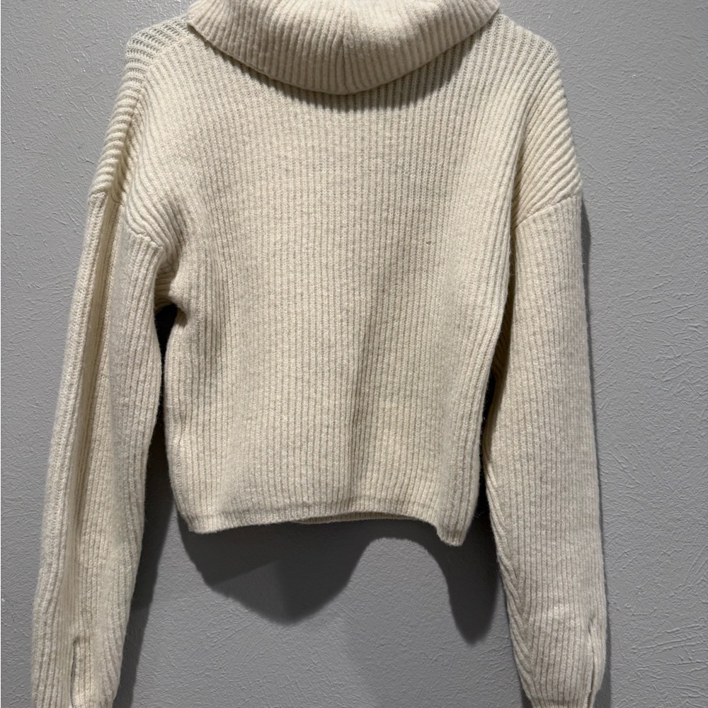 EUC. For the Love & Lemons. Cream Ribbed SweaterPTP 17-19”. Length 19” - Picture 5 of 6